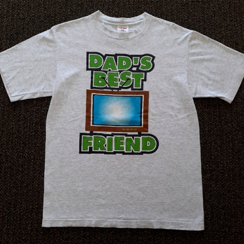 Vintage 90s Dads Best Friend TV Television Softee Tee Jays Tshirt Size Large